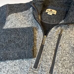 Woolrich Sweater Sweatshirt‎ Mens Large Gray 1/4 Zip Pullover
